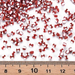 Crimson 8/0 Glass Seed Beads, Opaque Colours Seep, Crimson, 3mm, hole:1mm