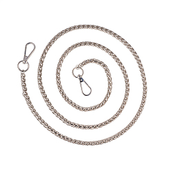 Платина Цепь ремня мешка, железный ящик цепи, Сплав с застежками, несварные, платина, 50 дюйм (1.27 м), 7 мм