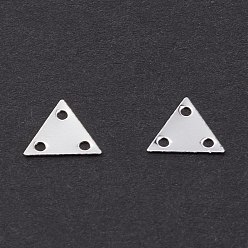 Посеребрённый Ссылка на компонент из латунной люстры, долговечный, треугольные, 925 серебро покрытием, 6.5x7.5x0.3 мм, отверстие : 1 мм