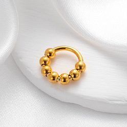Золотой 316l хирургические кольца для носа из нержавеющей стали с круглыми шариками и бусинами, золотые, 10 мм