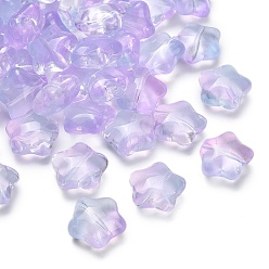 Лиловый Прозрачные стеклянные бусины, звезда, сирень, 15~17x16~17.5x8 мм, отверстие : 1.2 мм, 400 шт / 1000 г