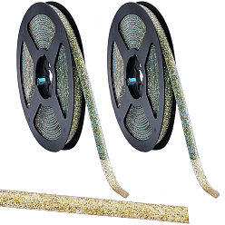 Золотистый 8сумки 4 цветная ПВХ кромка, Кромка из клеевого шпона, с усилителем адгезии, для самодельного стола, кабинет, мебель, декоративная отделка, золотые, 7.5~8x1.5 мм, около 6 м / рулон, 2 мешков / цвет