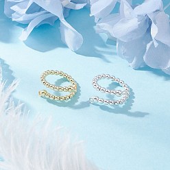 Платиновый & Золотой 2 шт 2 цвета гальванизированные немагнитные синтетические гематитовые бусины манжеты кольца, женское кольцо из латунной проволоки, платиной и золотом, 3.5 мм, внутренний диаметр: 21 мм