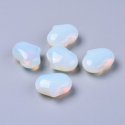 Опал Opalite бисер, нет отверстий / незавершенного, сердце, 20x25x11~13 мм