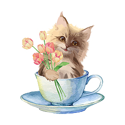 Cat Shape Наклейки на стену из пвх, отделка стен, форма кошки, 800x390 мм, 2 шт / комплект