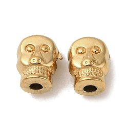Golden Ion Plating(IP) 304 Stainless Steel Beads, Skull, Golden, 8x6.5x5.5mm, Hole: 1.8mm