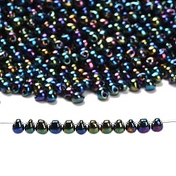 (DP455) Metallic Variegated Blue Iris Миюки 3.4мм капельные бусины, японский бисер, Ирис, (dp455) металлический пестрый синий ирис, 3.4x3 мм, отверстие : 0.65 мм, Около 180 шт / 10 г