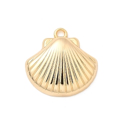 Shell Shape Латунные подвески, без кадмия, без никеля и без свинца, реальный 18 k позолоченный, формы раковины, 19.5x19.5x5 мм, отверстие : 1.8 мм