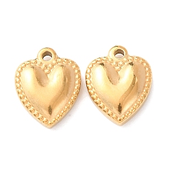 Настоящее золото 18K 304 подвески из нержавеющей стали, ионное покрытие (ip), сердце прелести, реальный 18 k позолоченный, 15.5x12x4 мм, отверстие : 1.6 мм
