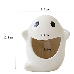 Ghost Керамический подсвечник, Подсвечник для чайной свечи на столешницу, домашняя вечеринка, праздник, призрак, 10.8x9.2 см