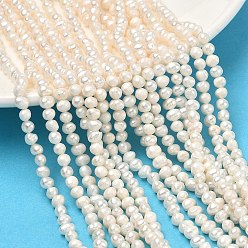 Античный Белый Нити из натурального культивированного пресноводного жемчуга, картофель, класс +, старинный белый, 4~4.5 мм, отверстие : 0.5 мм, около 107 шт / нитка, 14.29'' (36.3 см)