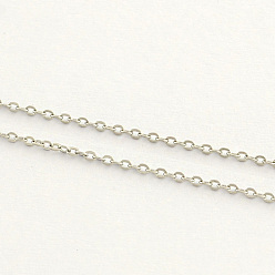 Нержавеющая Сталь Цвет Устойчивы к потускнению 304 цепи из нержавеющей стали, пайки, с катушкой, Плоско-овальные, цвет нержавеющей стали, 3x2.3x0.6 мм, около 82.02 футов (25 м) / рулон