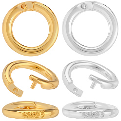 (52) Непрозрачная лаванда 6 шт. 2 цвета 925 соединительное кольцо из стерлингового серебра, Открытый круглый штамп с 925 и двусторонняя замшевая салфетка для полировки серебра, разноцветные, 8x1.5 мм, внутренний диаметр: 5 мм, 15 датчик