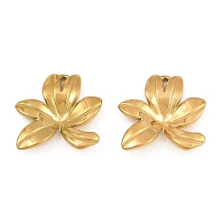 Echt 18 k vergoldet 304 Edelstahl Anhänger, Blume Reize, Ionenbeschichtung (ip), echt 18 k vergoldet, 17x17.5x3.5 mm, Bohrung: 1.8x0.8 mm
