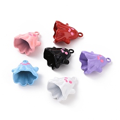 (52) Непрозрачная лаванда Окрашенного распылением эмали сплава подвески, без кадмия, без свинца и без никеля, призрачное очарование, разноцветные, 19.5x17.5x12.5 мм, отверстие : 1.8 мм