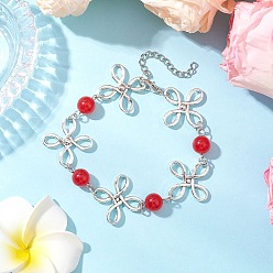 Малайский Нефрит Сплав натуральный малайзийский нефрит браслеты для женщин, цветок, платина, 7-3/4 дюйм (19.6 см) в длину + 40 удлинитель мм