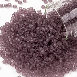 (6F) Transparent Frost Light Amethyst Тохо 8/0 круглые бусины, японский бисер, (6 f) прозрачный морозный светлый аметист, 3 мм, отверстие : 1 мм, Около 222 шт / 10 г