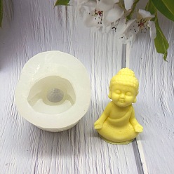 Blanc Bougie en forme de bouddha, moules en silicone de qualité alimentaire, bricolage, pour la fabrication de bougies, blanc, 7.2x6.6x2.6 cm