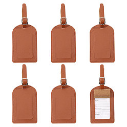 Седло Коричневый Багажная бирка из искусственной кожи, этикетки для путешествий, бирки с именами чемоданов, прямоугольные, седло коричневый, 215~240 мм
