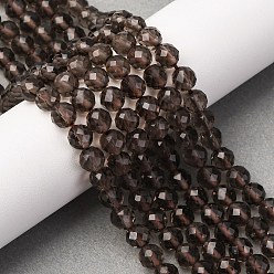 Ice Obsidian Натуральные ледяные обсидиановые бусинки, круглые, граненые, 6 мм, отверстие : 1 мм, около 67 шт / нитка, 15.55'' (39.5 см)