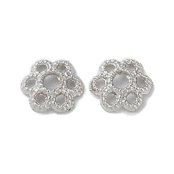 Платина Сплав шарик крышки, цветок, платина, 5.5x6x1.5 мм, отверстие : 1.5 мм