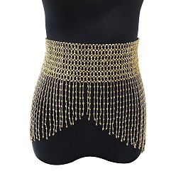 Gold Summer Beach Plastic Mesh Tassel Skirt Body Chains for Sexy Bikini, Gold, 770x228mm