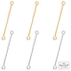 (52) Непрозрачная лаванда 16шт 2 цвета латунные звенья, разъем прелести, с бордюра цепи, разноцветные, 30x3x1 мм, отверстие : 1.6 мм, ручка: 15 мм длиной, шириной 3 мм , толщиной 1 мм , 8 шт / цвет