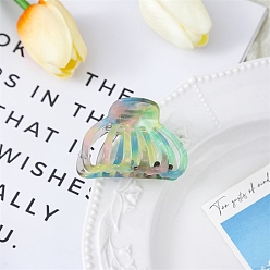 Желтый Заколки для волос с когтями из ацетата целлюлозы (смола), оболочка, желтые, 55x38 мм