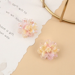 Фора Светящиеся цветочные кабошоны из смолы, светится в темноте, оранжевые, 25 мм, 10 шт / комплект