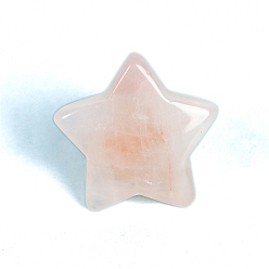 Rose Quartz Natural Rose Quartz with Brass Drawer Knobs, Star Drawer Pulls Handle, for Home, Cabinet, Cupboard and Dresser, 30mm, 25mm