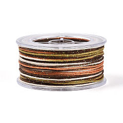 Верблюжий 27м сегментные окрашенные круглые полиэфирные витые шнуры, с пластиком для животных, для изготовления ювелирных изделий, верблюжие, 1 мм, около 29.53 ярдов (27 м) / рулон