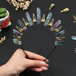 Флюорит Резинки для волос из натурального флюорита, аксессуары для волос для женщин и девочек, 185x155x15 мм