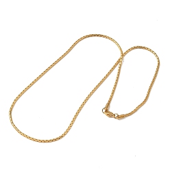 Настоящее золото 18K 304 цепочки-коробки из нержавеющей стали для унисекс, ионное покрытие (ip), реальный 18 k позолоченный, 19.72 дюйм (50.1 см)