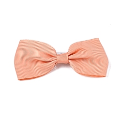 Легкий Лосось Grosgrain bowknot аллигаторные зажимы для волос, С железными аллигаторами, светлый померанцевый, 80 мм