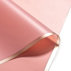 Индийский Красный 20 листы с золотым краем водонепроницаемая ПВХ подарочная упаковочная бумага, квадратный, сложенный букет цветов украшение оберточной бумаги, Индийская красная, 580x580 мм