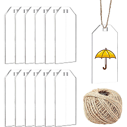 Clear Transparent Acrylic Big Pendants, Polygon, with Jute Twine, Clear, Polygon Acrylic Big Pendants: 76x37.5x3mm, Hole: 4x6mm, 20pcs/set
Jute Twine: 1.5mm, about 40m/roll, 1roll