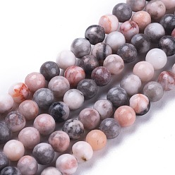 Джаспер Зебра Натуральный розовый зебра яшма бисер прядь, круглые, 4.5~5 мм, отверстие : 1 мм, около 87 шт / нитка, 15.16 дюйм (38.5 см)
