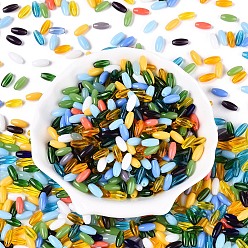 (52) Непрозрачная лаванда Стеклянные бусины прозрачных цветов, овальные, разноцветные, 9x4 мм, отверстие : 1.2 мм, Около 1875 шт / фунт
