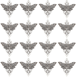 Античное Серебро Подвески из сплава , крыло, античное серебро, 48x48.5x3 мм, отверстие : 2 мм