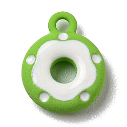 Gelb-grün Legierung Emaille Reize, Donut-Charme, gelb-grün, 12.5x10x3 mm, Bohrung: 1.5 mm