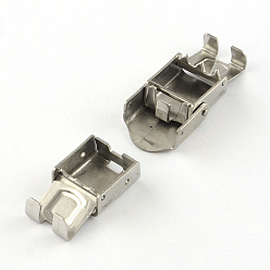 Stainless Steel Color Smooth Surface 201 Stainless Steel Watch Band Clasps, Stainless Steel Color, 25.5x13x8mm, Hole: 10x4mm