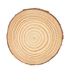 BurlyWood Rebanadas planas redondas de madera de pino natural, con corteza, para artesanía en madera, burlywood, 4~5x1 cm