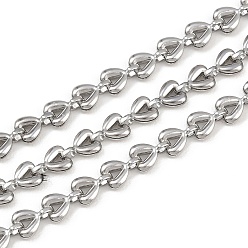 Нержавеющая Сталь Цвет 304 ссылка цепи из нержавеющей стали сердце, несварные, с катушкой, цвет нержавеющей стали, 6x4x1.5 мм