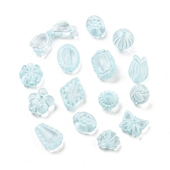 Аква Прозрачные акриловые бусины, разнообразные, вода, 10~18x11~28.5x4.5~12 мм, отверстие : 1.6~2.5 мм, 683 шт / 500 г
