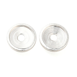 Серебро Spacer бисер латунные, плоско-круглые, серебряные, 6x1 мм, отверстие : 1.4 мм