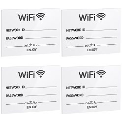 Rectangle 4шт. акриловая табличка с паролем для беспроводной связи, общественный знак, прямоугольные, 90x120x3 мм
