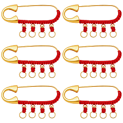 Золотой 6шт. шт. выводы для штифтов из сплава, с нейлоновой нитью и 304 соединительными кольцами из нержавеющей стали, золотые, 50 мм