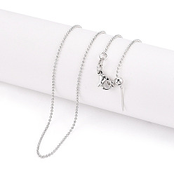 Платина Ожерелья-цепочки из латуни для женщин, платина, 17.72 дюйм (45 см)