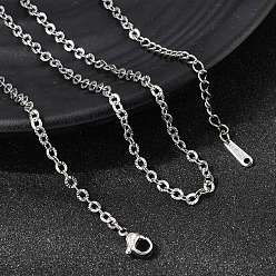 Нержавеющая Сталь Цвет 12шт. 2.8мм 304 Текстурированные цепочки из нержавеющей стали для мужчин и женщин, без потускнения, цвет нержавеющей стали, 17.72 дюйм (45 см), 50 удлинительная цепь мм, ссылка: 3.3x2.8x0.5 mm