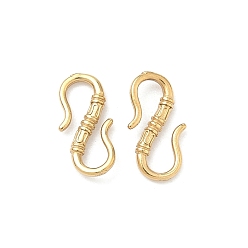 Настоящее золото 18K 304 S-образные крючки из нержавеющей стали, ионное покрытие (ip), реальный 18 k позолоченный, 12x6x1.5 мм
